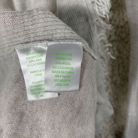 Lilly Pulitzer Gray Bridget Open Cardigan Fringe Trim‎ Women’s Medium Sweater - Picture 5 of 9